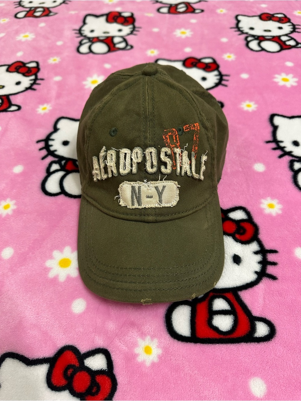 Aeropostale Olive Green NY Patch Dad Hat